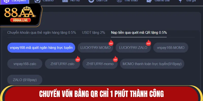 Chuyển vốn bằng QR chỉ 1 phút thành công