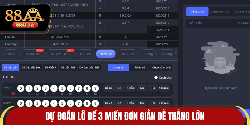 Dự đoán lô đề 3 miền đơn giản dễ thắng lớn