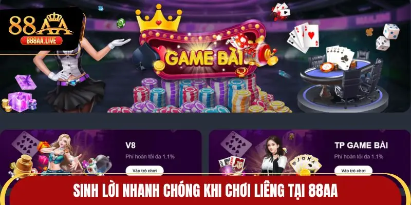 Sinh lời nhanh chóng khi chơi Liêng tại 88AA